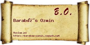 Barabás Ozmin névjegykártya